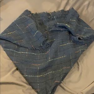 Large blue blanket scarf